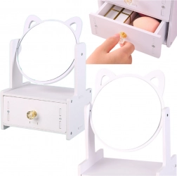 Mini toaletni stolić sa zrcalom i ladicom s ručkama