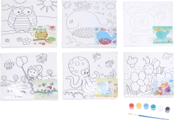 Children’s canvas painting set 20×20 cm with template, paints and brush