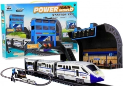 Battery-Powered Train Set with Station, 244 cm