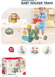 Girello e spingibile locomotiva 3 in 1 – blu