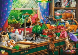 TREFL Puzzle Premium Plus: Tea Time with Playful Kittens 1000 Pieces