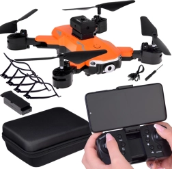 Foldable drone with remote control and LED lighting