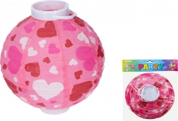 Lampion kugla 20 cm na baterije s motivom srca