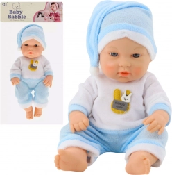 Poupée en tissu bébé en pyjama bleu 30 cm