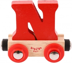 Bigjigs Rail wagon with the letter N for wooden train sets