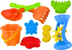Barviti komplet peskovniških igrač s mlinčkom in modelčki