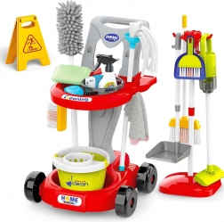 WOOPIE kids cleaning trolley 3-in-1 XXL, 29 pieces – red