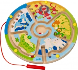 GOKI labirinto magnetico in legno Zoo
