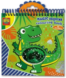 Coloriages magiques à paillettes dinosaures – bleu et vert