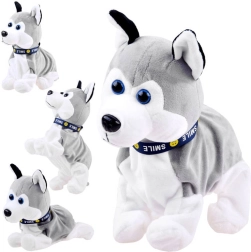 Interactive Plush Husky with Sounds and Touch-Activated Tricks