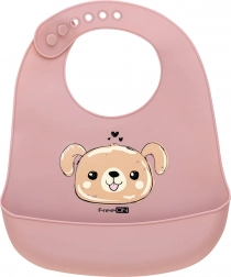 Silicone bib - brown puppy