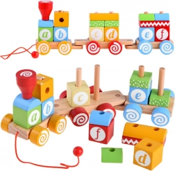 Wooden Train with Colorful Letters