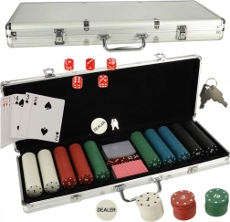 Poker Set in a Silver Case with 500 Chips and 2 Decks of Cards
