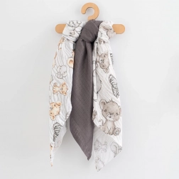 cotton nappies with print new baby 70 × 80 cm, 3 pcs