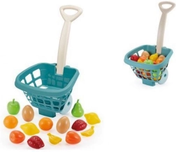 Shopping basket with fruit and vegetables for children