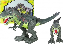 Walking T-Rex Dinosaur Toy with Lights and Sounds – Green