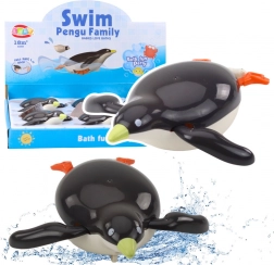 Wind-up floating bath penguin, gray 14.5 cm