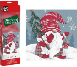 Diamond Painting Christmas Gnome 30 × 30 cm