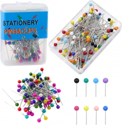 Különféle színű fejű gombostű készlet - 100 db