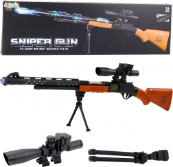 Kids’ sniper rifle with effects, scope and tripod