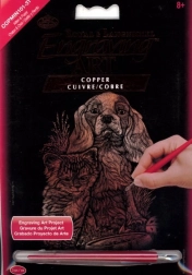 Copper scratch art picture dog and cat
