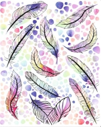 iron-on feather patches – large sheet 20 × 30 cm