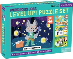 Mudpuppy Level Up! Curious Jobs – Kids’ Puzzles 4-in-1