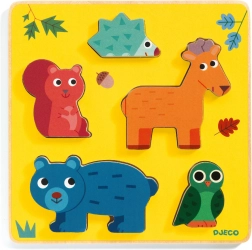 Wooden Inserting Puzzle Fawn and Friends