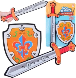 Set cavalleresco in schiuma: spada e scudo con giglio