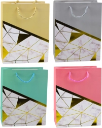 Gift Bag with Geometric Patterns and Marble Effect 23 x 18 x 10.5 cm