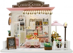 Miniature House Chocolate Shop – Creative DIY Kit with LED Lighting
