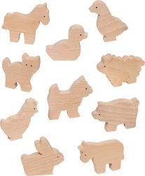 Figurines de ferme en bois