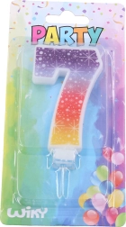 Candela per feste numero 7 Stelle