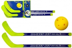 ensemble de floorball pour enfants avec crosses vertes et balle