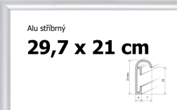 Cadre en aluminium argenté A4 29,7 x 21 cm