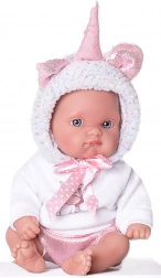 bambola realistica bebè unicorno bianco 21 cm