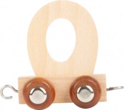 Vagoncino in legno con lettera O per piste ferroviarie small foot