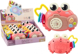 Pink Interactive Crab with Projector and Rattle on Battery