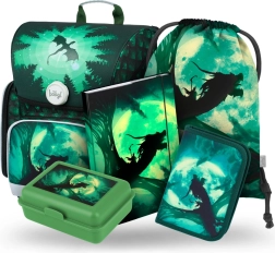 Set scolastico Drago Baagl: Zaino, Astuccio, Sacchetto, Cartellina e Contenitore per il Pranzo
