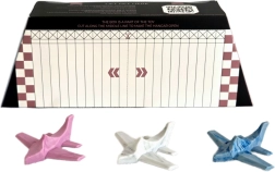 Toddleroad Hangar Marble – set van 3 ergonomische siliconen vliegtuigen met functionele doos