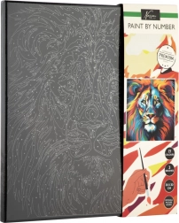 Számozott kifestő fekete vásznon – oroszlán