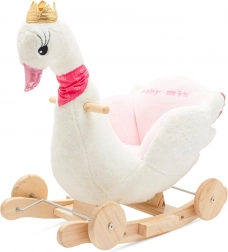 Baby Mix Swan White rocking toy with wheels and melody