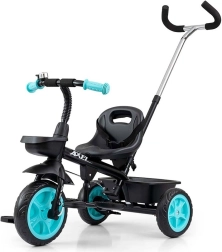 Tricycle à pédales pour enfants avec barre de guidage Milly Mally Axel, noir