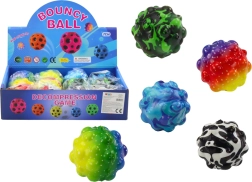 Šareni loptica s izbočinama 6,5 cm – skakiva i stiskajuća antistres igračka