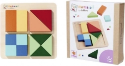 Puzzle in legno Montessori quadrato – rompicapo geometrico con 4 quadrati