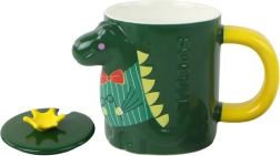 Mug with Green Dinosaur and Lid 400 ml