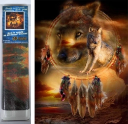 Diamond Painting Dreamcatcher with Wolves 30x40 cm