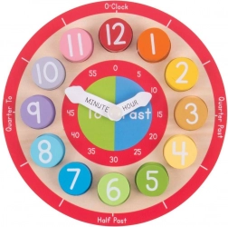 Bigjigs Toys educational wooden clock in English