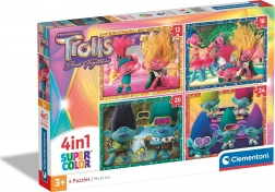 Puzzle 4-in-1 TROLLS SuperColor (12–24 pieces) – CLEMENTONI
