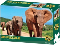 3D puzzle – elephants, 100 pieces